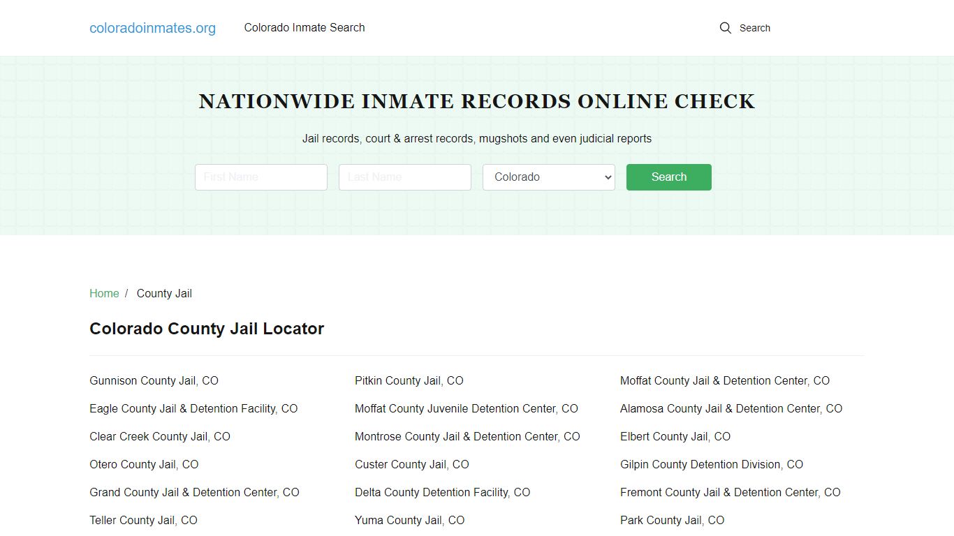 Colorado County Jail Inmate Search | Free Inmate Lookup